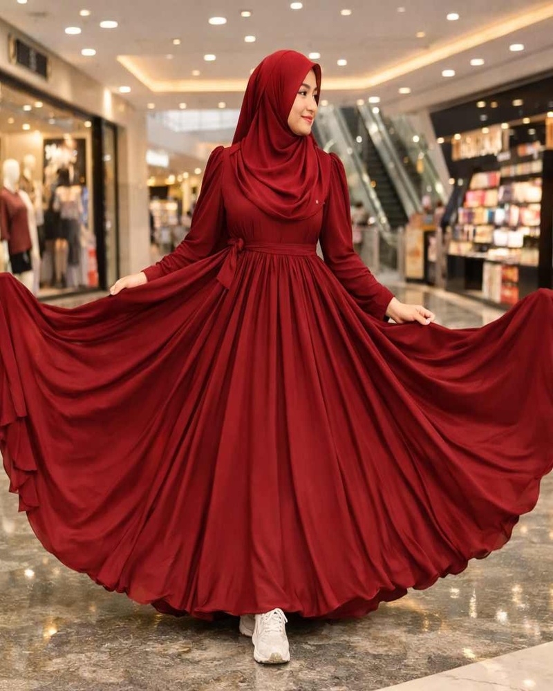 Premium Dubai Cherry Bow Burkha