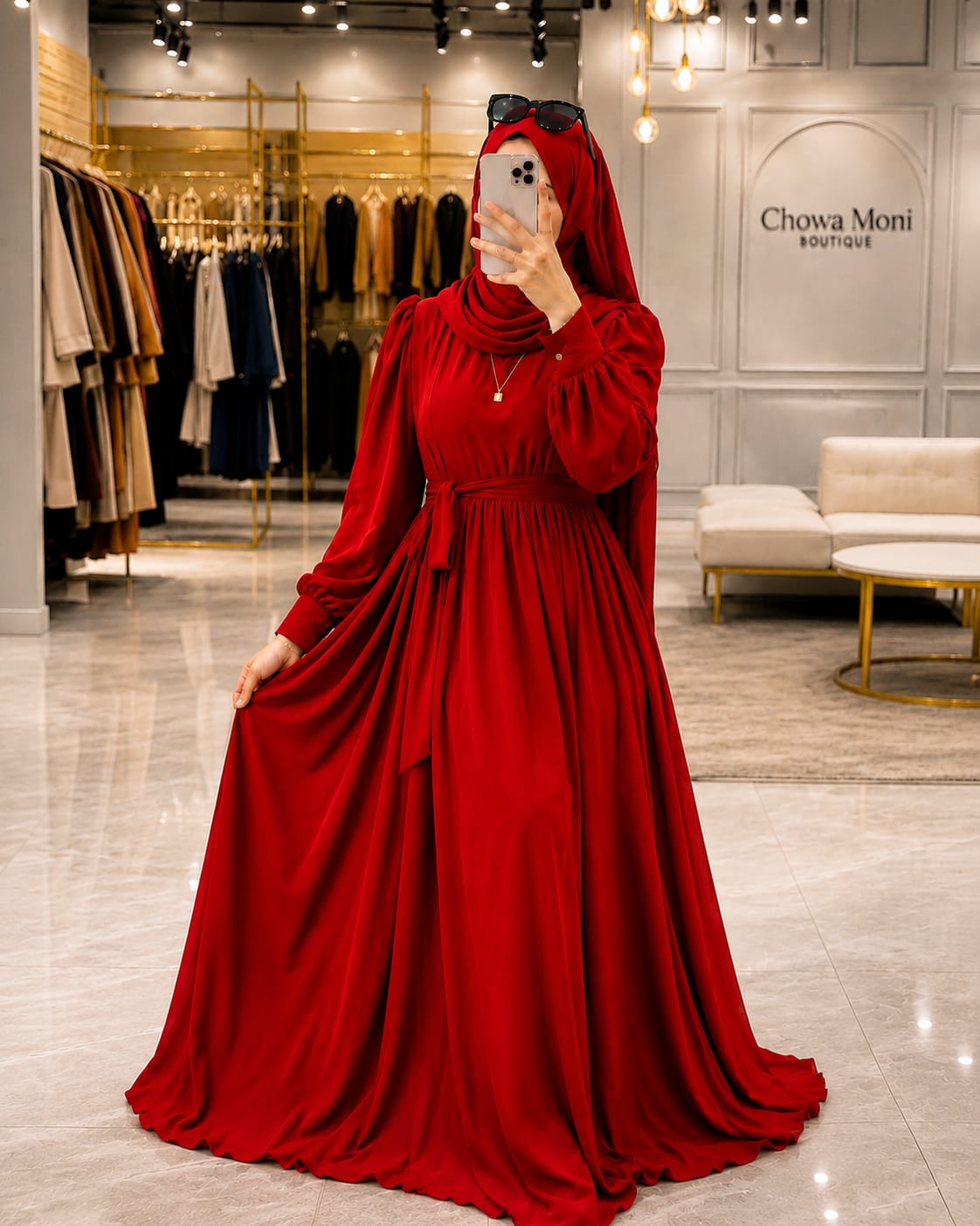 Premium Dubai Cherry Bow Burkha