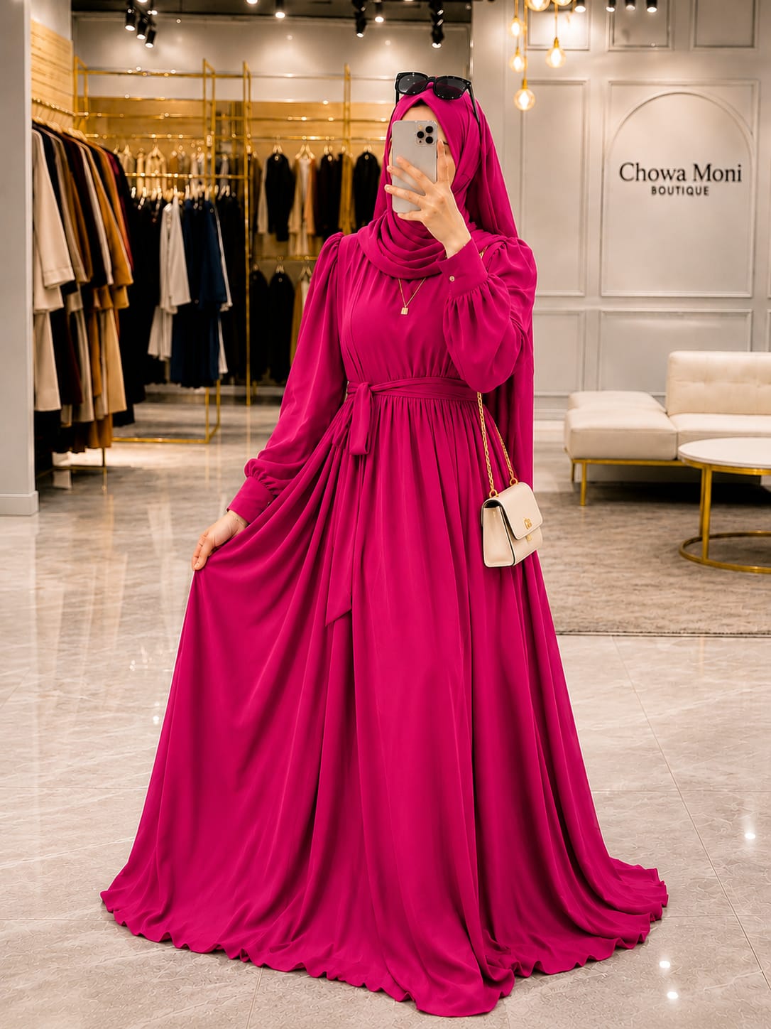Premium Dubai Cherry Bow Burkha