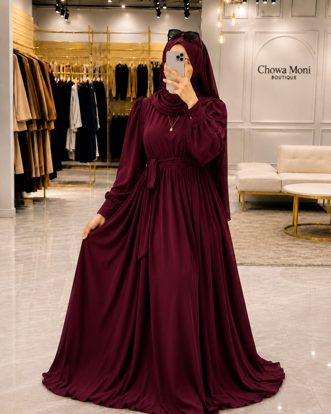 Premium Dubai Cherry Bow Burkha