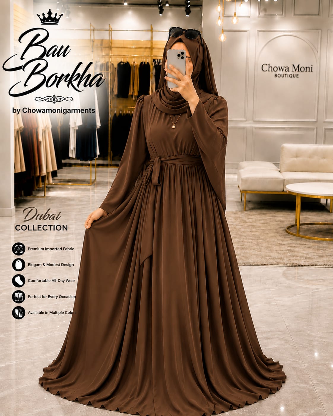 Premium Dubai Cherry Bow Burkha