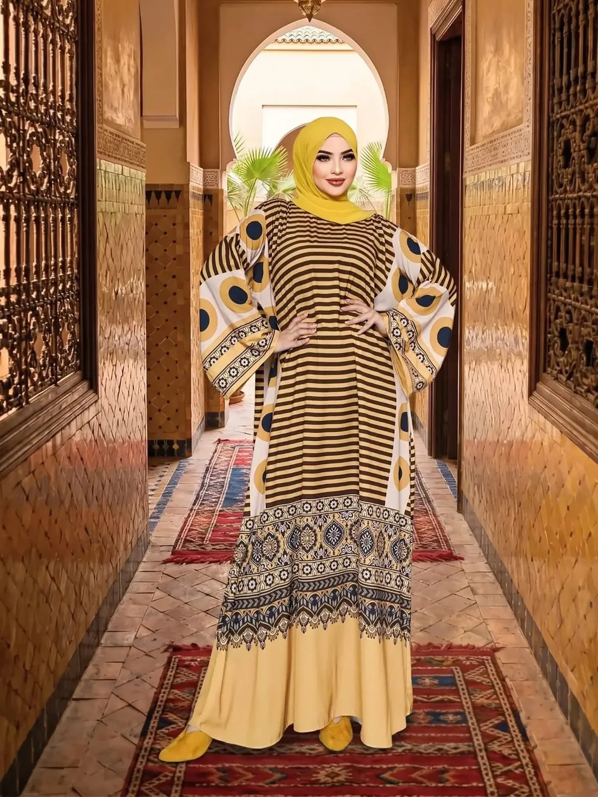 Digital Print Badami  Abaya Exclusive